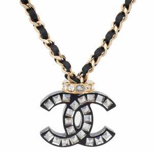 Chanel Choker Necklace Leather Black #208102C18B